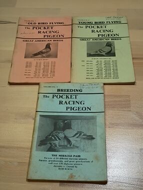Vintage The Pocket Racing Pigeon Book Lot Volume 8 No. 1-3, Old/Young Breeding